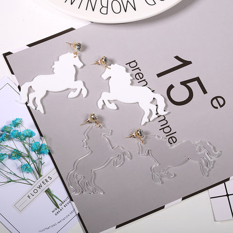 Transparent Style Horse Earrings
