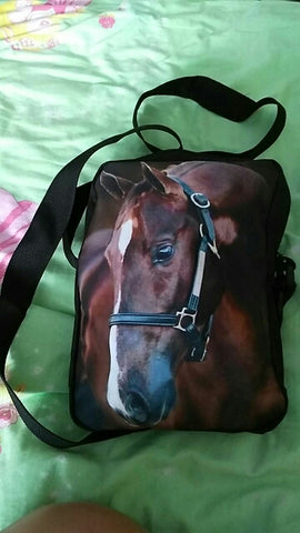 Horse Print Messenger Bag