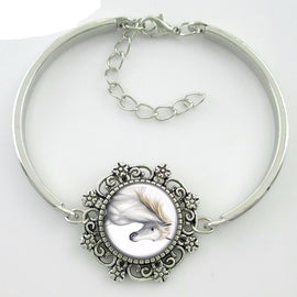White Horse Glass Bracelet