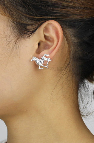 Gold/Silver Tone Horse Earrings