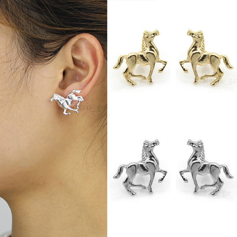 Gold/Silver Tone Horse Earrings