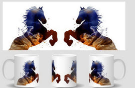 Abstract Horses Heat Reveal Mug