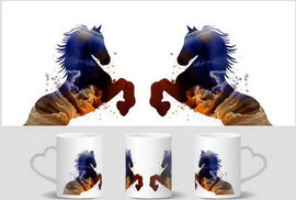 Abstract Horses Heat Reveal Mug
