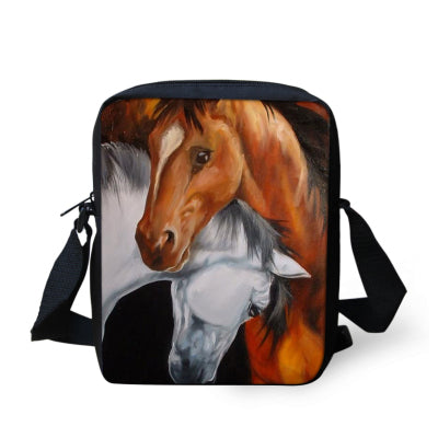 Horse Printed Crossbody Book Bags