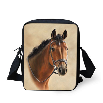 Horse Printed Crossbody Book Bags