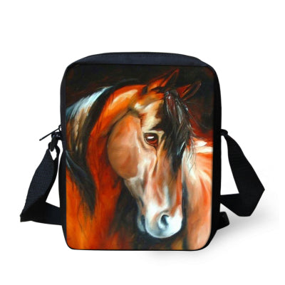 Horse Printed Crossbody Book Bags