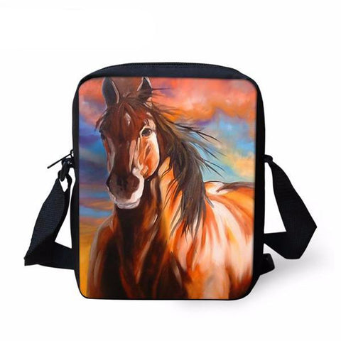 3D Horse Men Messenger Bag