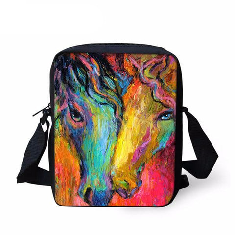 3D Horse Men Messenger Bag