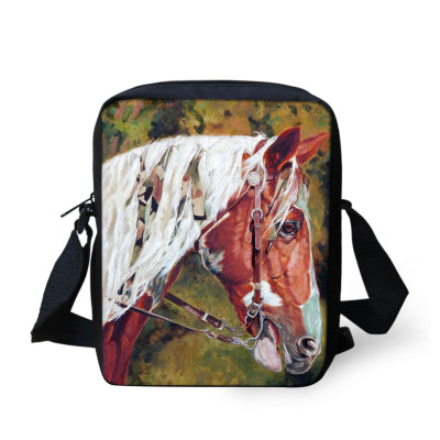 Horse Printed Crossbody Book Bags