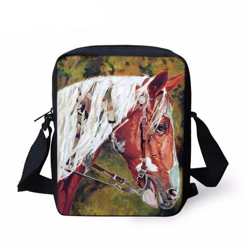 3D Horse Men Messenger Bag