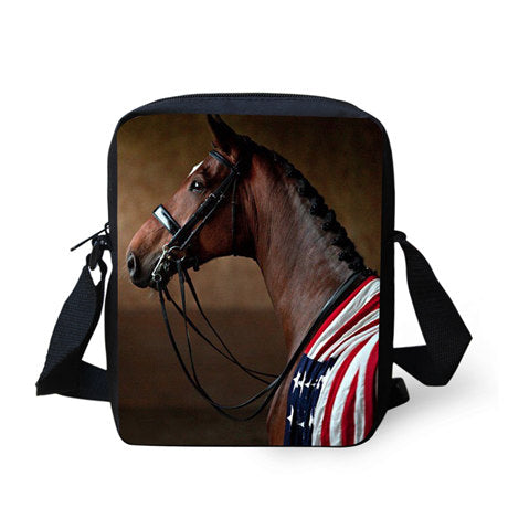 Horse Print Messenger Bag