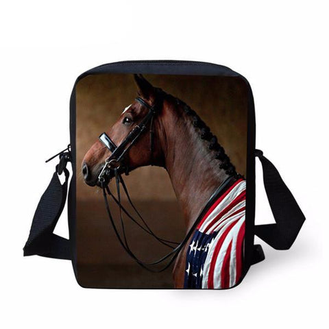 3D Horse Men Messenger Bag