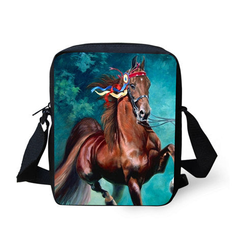 Horse Print Messenger Bag