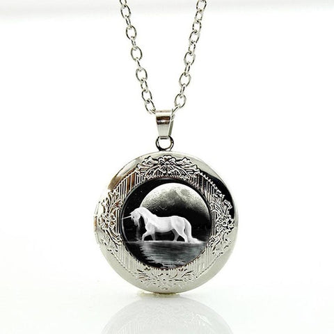 Black and White Horse Necklace