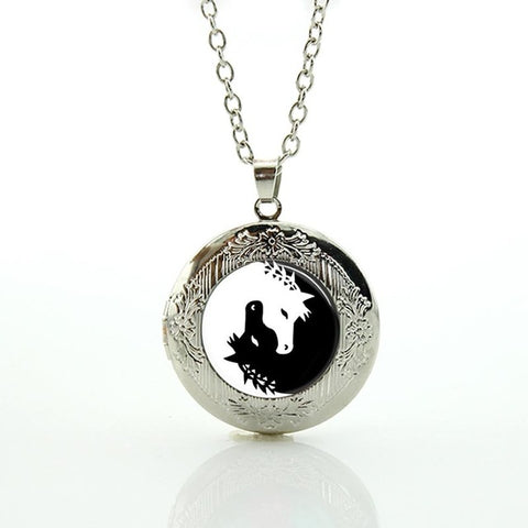 Black and White Horse Necklace