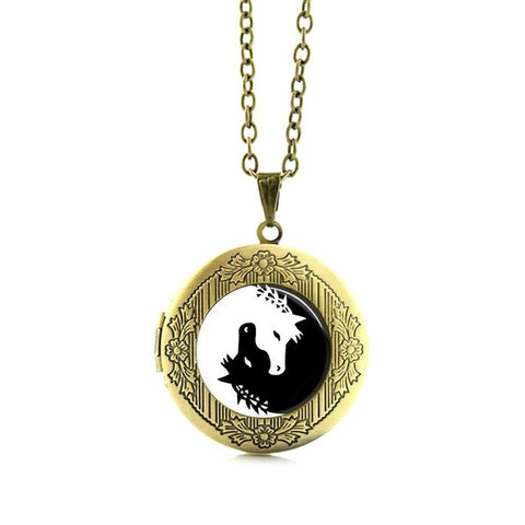 Black and White Horse Necklace