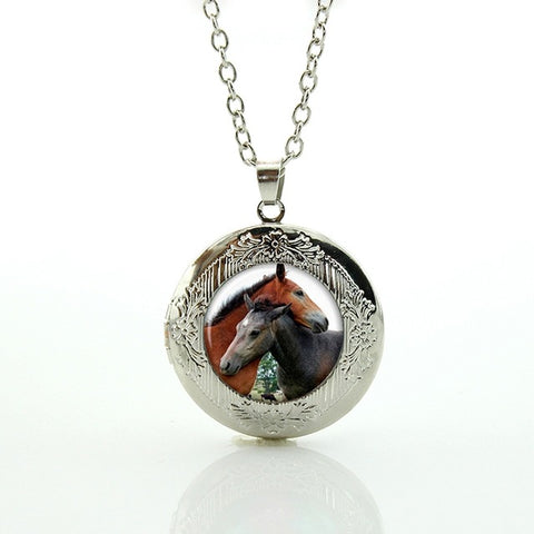 Black and White Horse Necklace