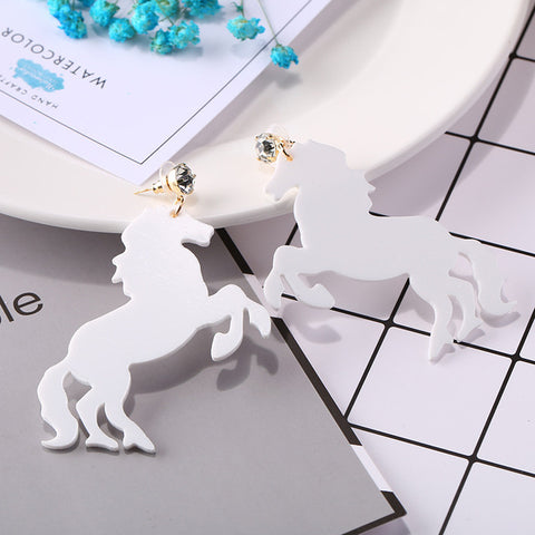 Transparent Style Horse Earrings