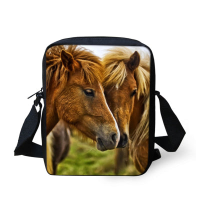 Horse Printed Crossbody Book Bags