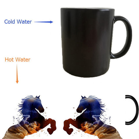 Abstract Horses Heat Reveal Mug